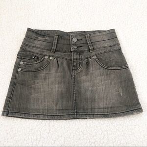 REUSE High Waisted Gray Distressed Denim Skirt 27